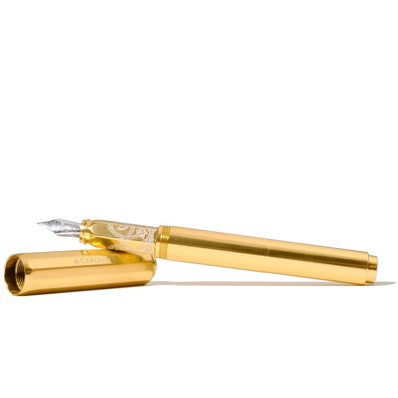 Ferris Wheel Press Fountain Pen Aluminium Carousel Plaited Gold Tress Medium