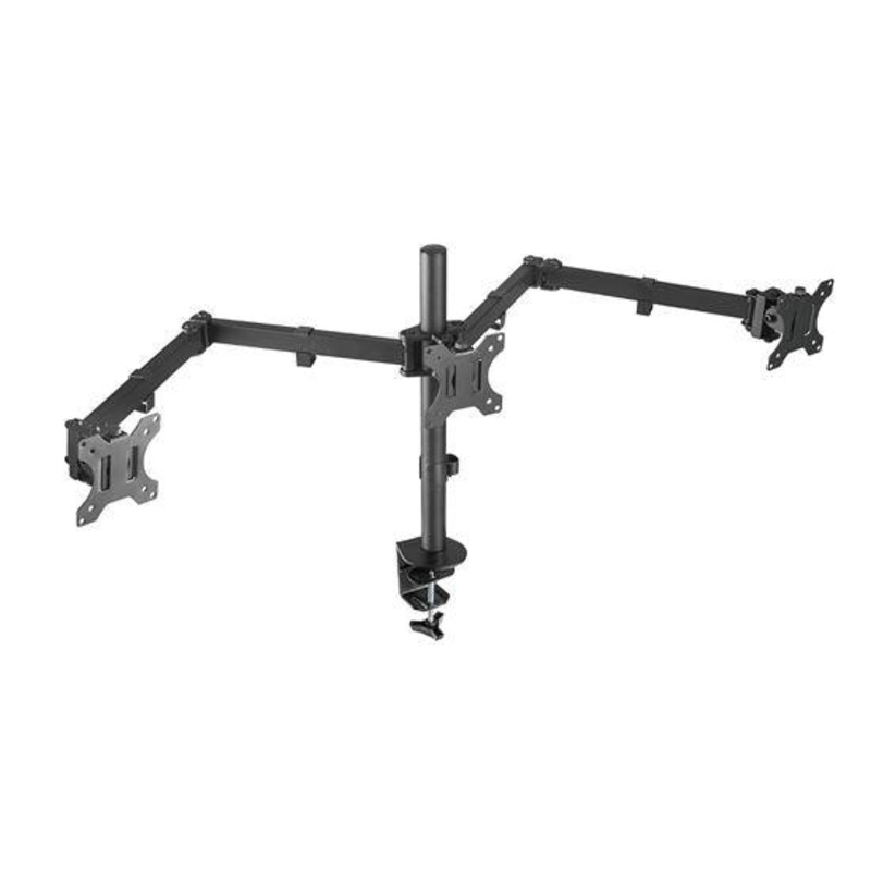 BRATECK 13″-27″ Triple Monitor Economy Desk Mount Bracket.
