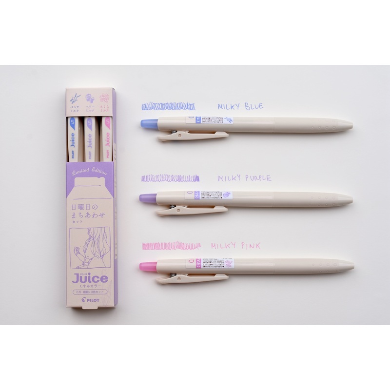 Pilot Juice Gel Pen – Milky Color Sunday Machiawase Set – Set of 3 – Limited Edition