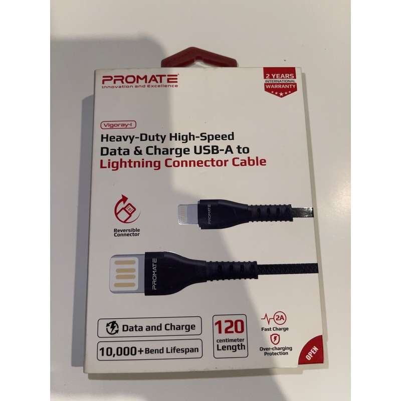 Heavy-Duty High speed data & charge USB-A to lightning connector cable