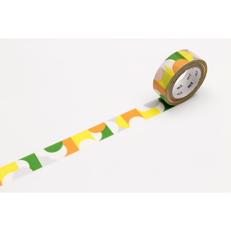 mt Washi Tape – Half Circle Yellow Green