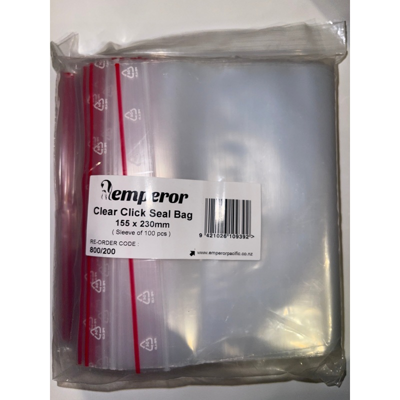 Remepror clear click seal bag 155 x 230 mm(Sleeve of 100pcs)