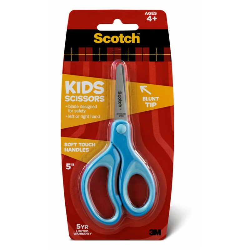 Scotch Kids 5 in Scissors 1442B, Soft Grip Handles, Blunt, 4+