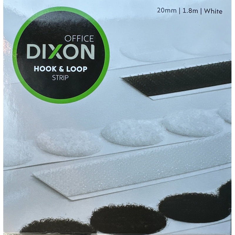 Dixon Hook & Loop Strip – 20mm x 1.8m, White
