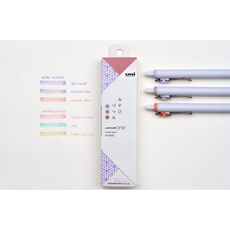 Uni-ball One – Japanese Taste – 0.38mm – Set of 3 – Limited Edition