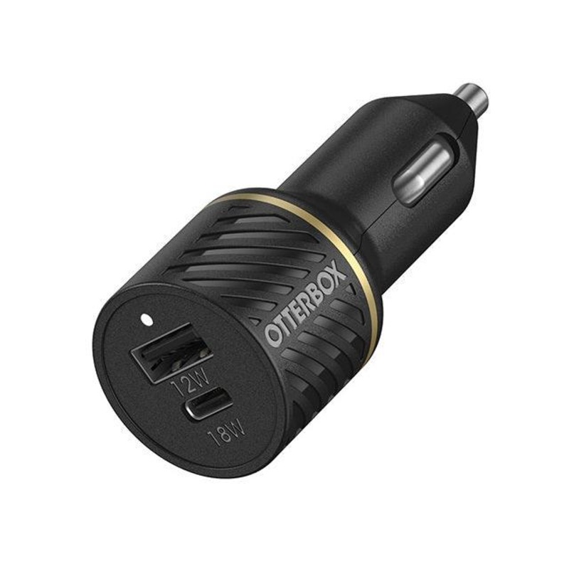 OTTERBOX 2PRT CAR CHGR 30W USB-C 18W PD + USB-A 12W BlACK