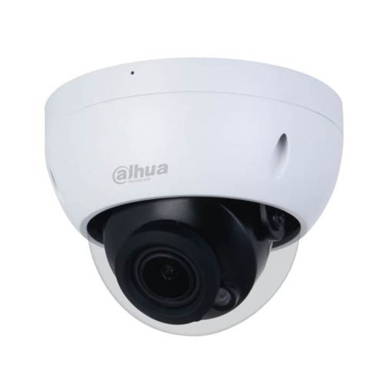 DAHUA 4MP IR Vari-focal Dome Network Camera with Motorized Lens. Supports H.265, 1/2.9″ CMOS Image Sensor, IP67, WDR, 3D DNR, HLC, BLC, IK10, 12V DC/PoE. Audio Input/Output, Perimeter Protection.