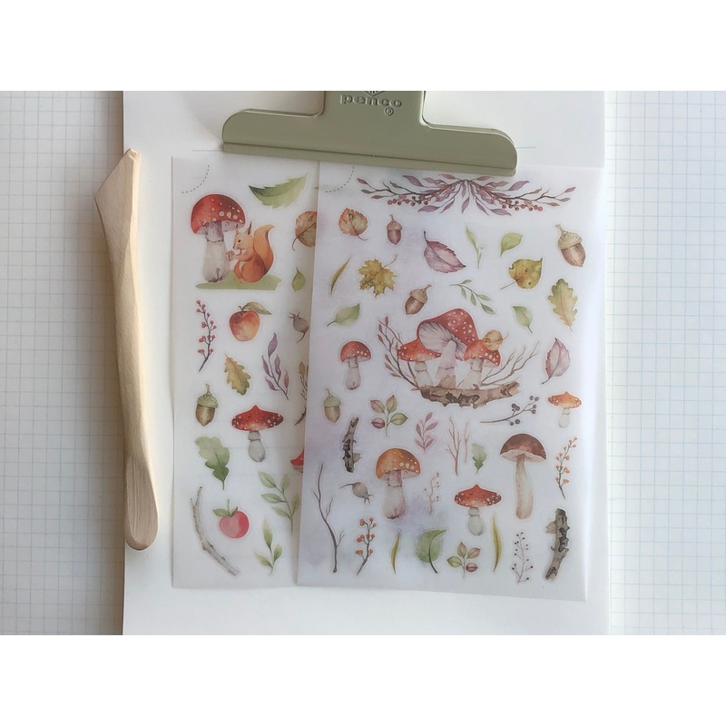 MU Print-On Stickers – Mushroom and Squirrel – #94