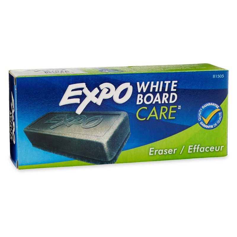 EXPO Block Whiteboard Eraser. Removes Markings Quickly & Easily. Cleans & Refreshes your Whiteboard. Ideal for classrooms & Offices. Easily Cleaned with Soap & Water. Sold as Single.