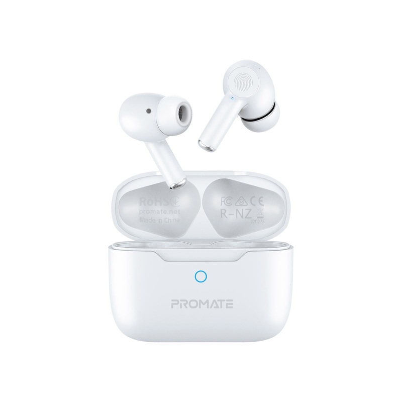 PROMATE In-Ear HD Bluetooth Earbuds with Intellitouch and 400mAh Charging Case. Built-in Microphones and Noise Isolation. Up to 5 Hours Playback. Operating Distance 10m Black