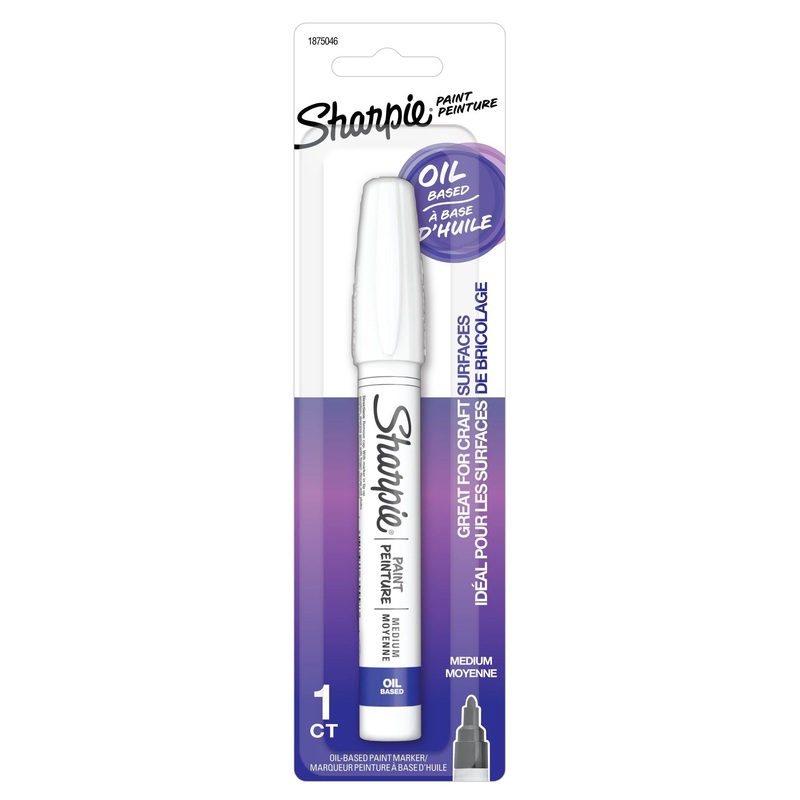 SHARPIE Single Paint Oil -Based Medium Point White Colour Marker Pen. Marks on Virtually any Surface Including Metal, Pottery, Wood, Rubber, Glass, Plastic & Stone. Quick Drying. Water Resist