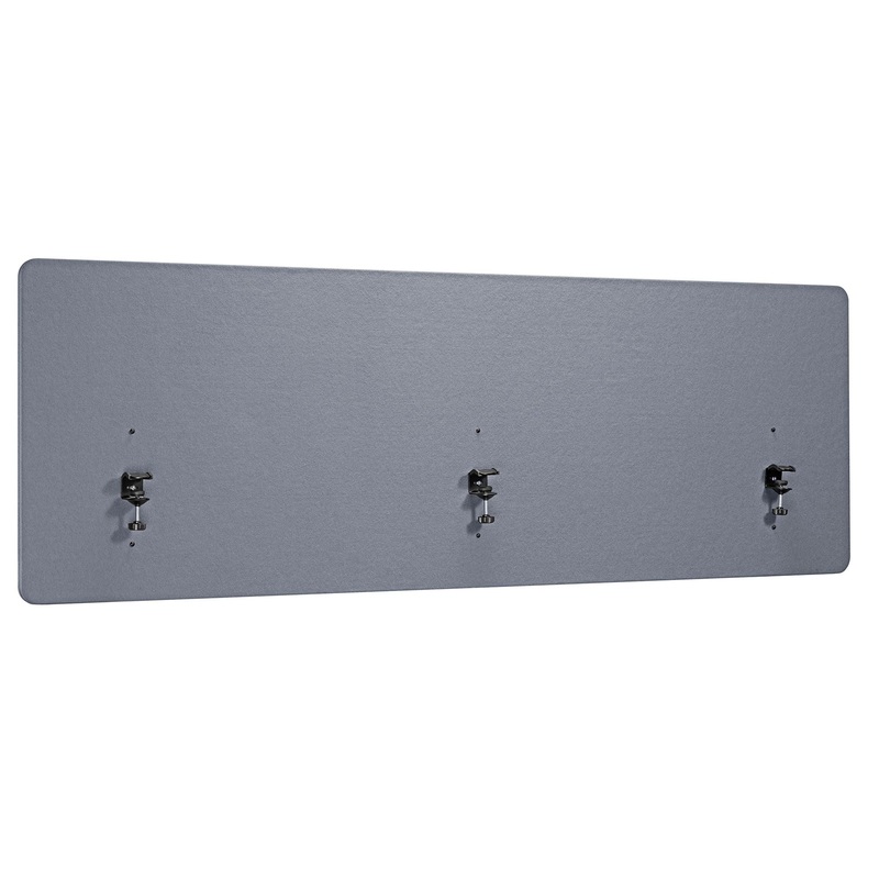 BRATECK 1.8m Desktop Privacy Panel with 3x Heavy-Duty Clamps. Felt Surface to Reduce Office Noise. Screen Dims 1800x600x20mm. Grey Colour. Pair with TP18075 STOCK CLEARANCE SALE Up to 45% OFF