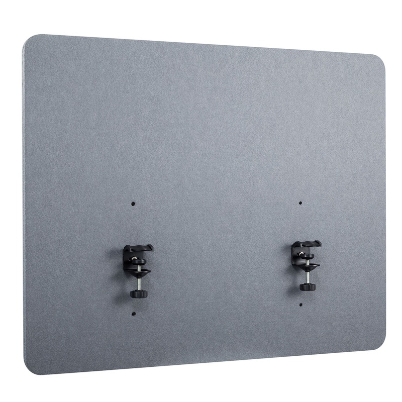 BRATECK .75m Desktop Privacy Panel with 2x Heavy-Duty Clamp. Felt Surface to Reduce Office Noise. Screen Dims 750x600x20mm. Grey Colour. Pair with TP18075 STOCK CLEARANCE SALE Up to 65% OFF