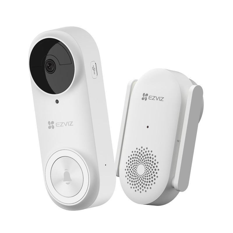 EZVIZ 5MP WiFi Battery-Power Video DoorBell. 176 FoV & 2-Way Talk. 2K (5MP) Res, IR Vision (up to 5m), Dual-Band, Supports H.265, Built-in Mic, Wi-Fi Chime Included, IP65, Support MicroSD Cards (Up to 256GB)