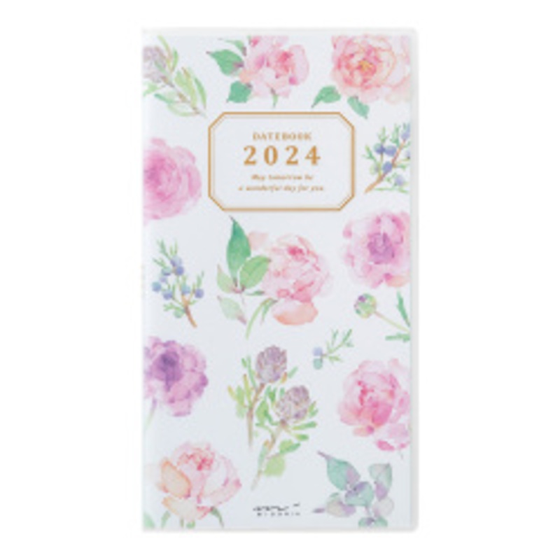 Midori Pocket Diary Slim – 2024 – Flowers