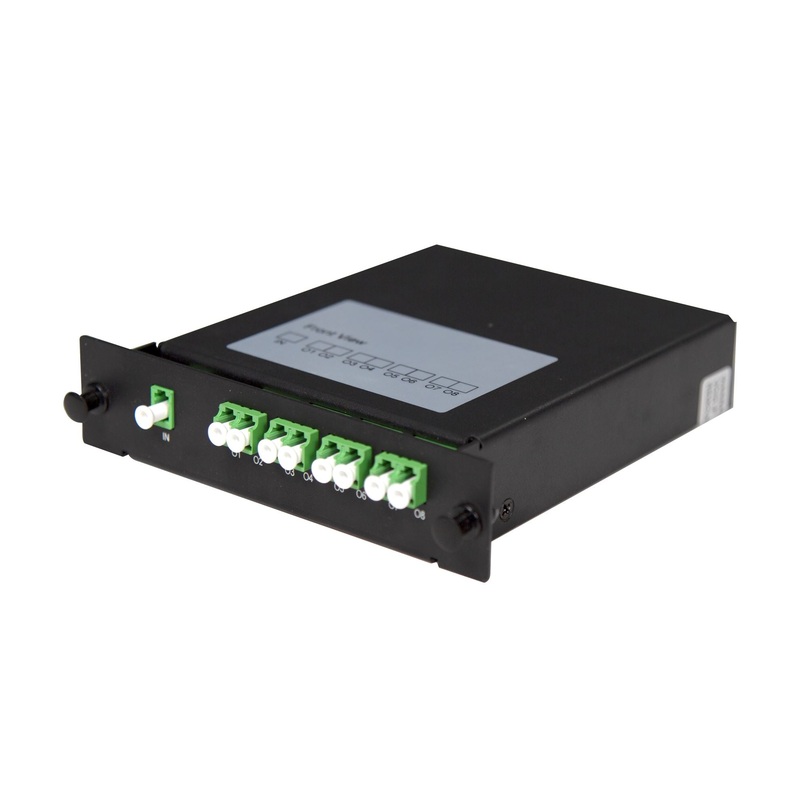DYNAMIX PLC Fibre Optic 1:8 LC/APC Splitter Cassette Module. 1x IN & 8x Out. Designed for FTTx Deployments (GPON/BPON/EPON), CATV, LAN, PON.
