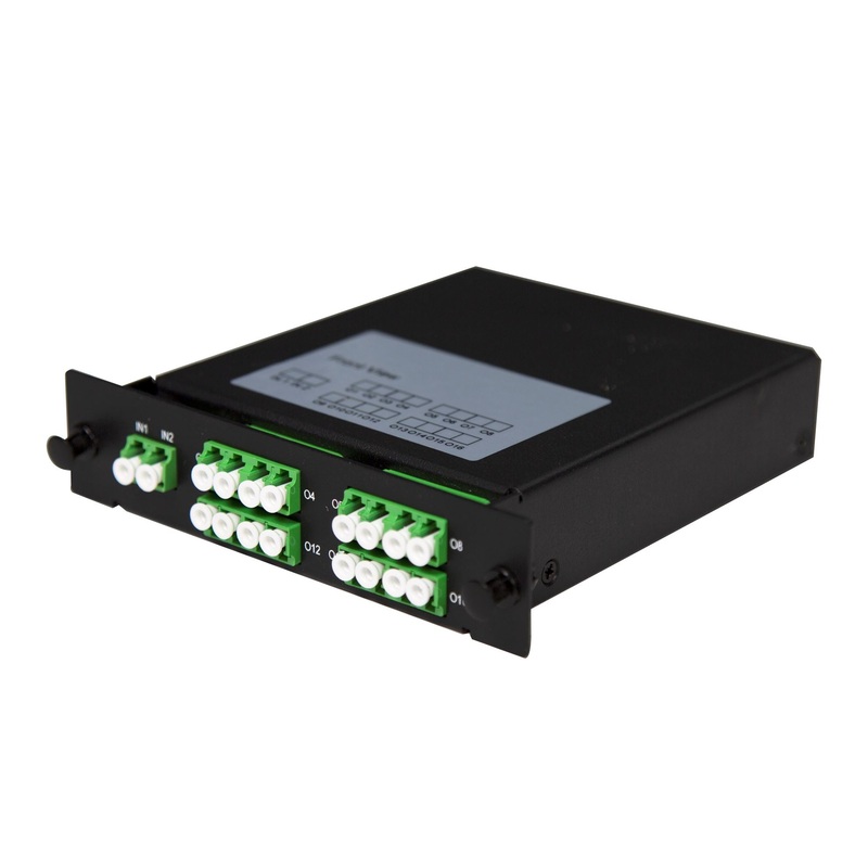 DYNAMIX PLC Fibre Optic 2:16 LC/APC Splitter Front Input Cassette Module. 2x IN & 16x Out. Designed for FTTx Deployments (GPON/BPON/ EPON) CATV, LAN, PON. *Front Input Ports