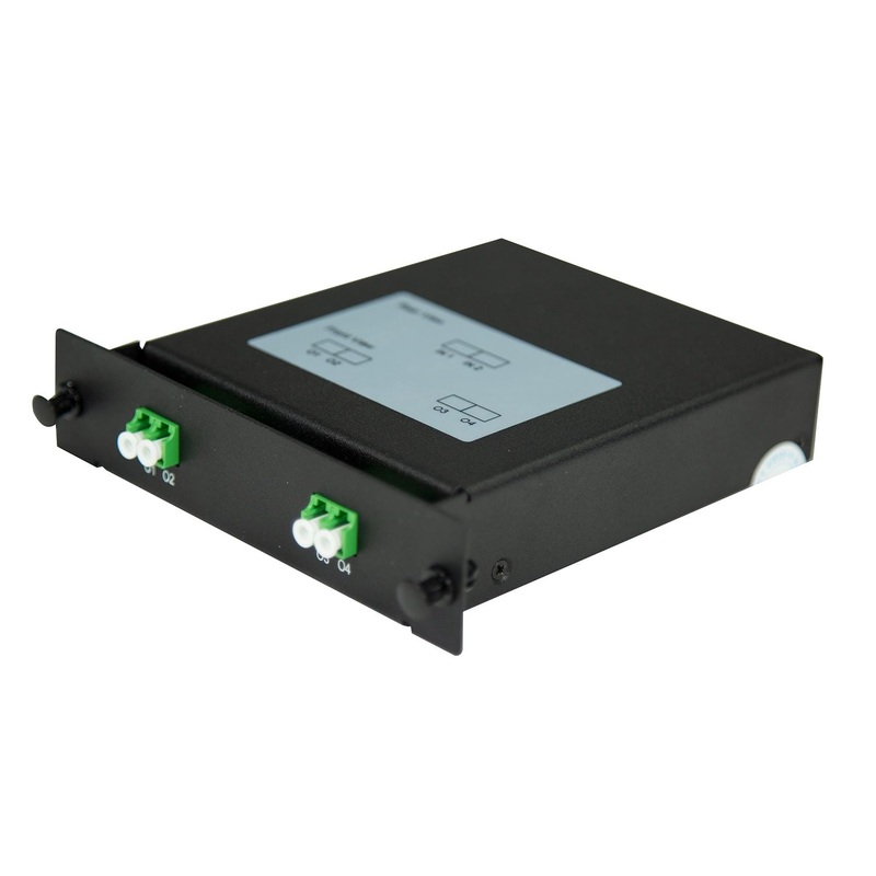 DYNAMIX PLC Fibre Optic 2:4 LC/APC Splitter NON-Cassette Rear Input Module 2x IN & 4x Out. Designed for FTTx Deployments (GPON/BPON/ EPON), CATV, LAN, PON. *Rear Input Ports