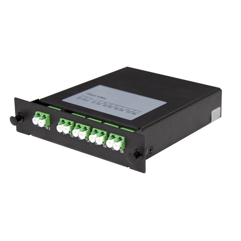 DYNAMIX PLC Fibre Optic 2:8 LC/APC Splitter Cassette Module. 2x IN & 8x Out. Designed for FTTx Deployments (GPON/BPON/EPON), CATV, LAN, PON.