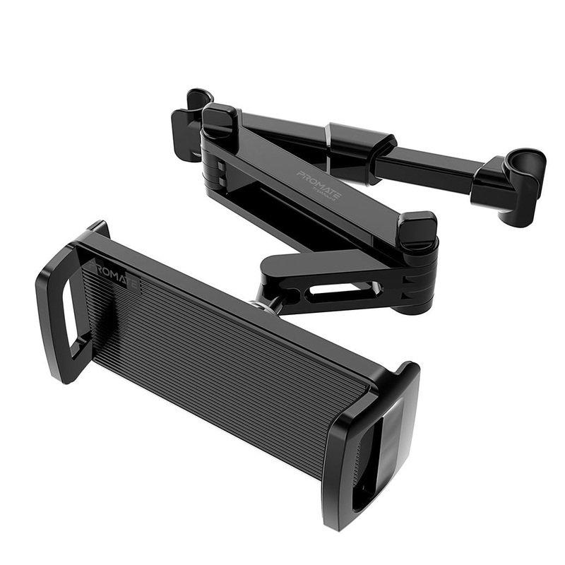 PROMATE Car Seat Phone Mount Holder for 4″ to 11″ Devices. Multi Angle Rotation, Multi Positoning Arm. Includes Headrest Clamp & Silicone Pads.