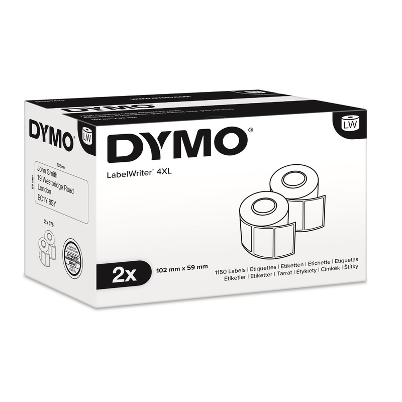 DYMO Genuine LabelWriter High Capacity Large Shipping Labels, 59mm x 102mm,Black Print on White, Designed specifically for the Dymo LabelWriter 4XL.