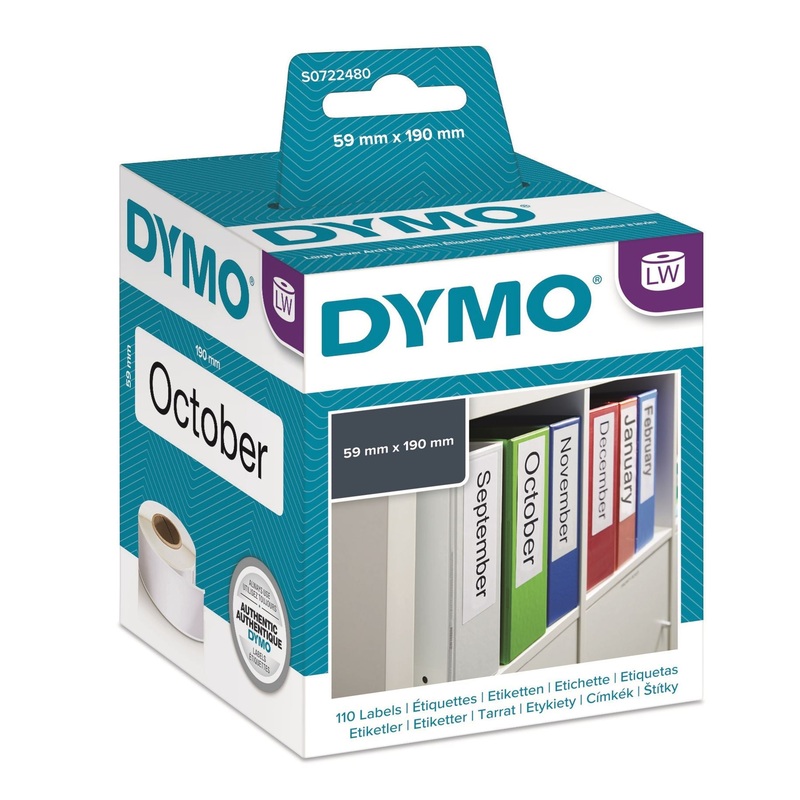 DYMO Genuine LabelWriter Lever Arch File Labels 59mm x 190mm 110 per pack (  99019 )