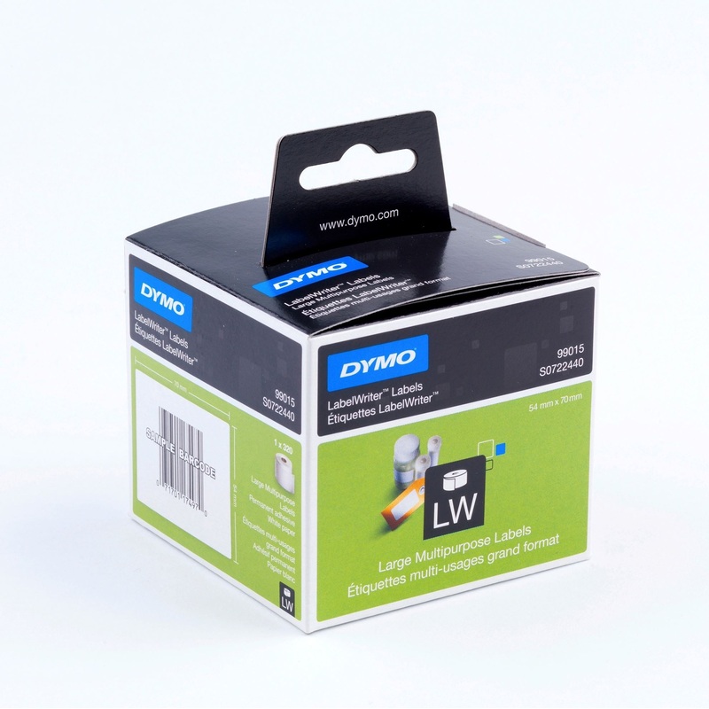 DYMO Genuine LabelWriter Multi- Purpose Labels, 54mm x 70mm Black on White, 320 labels per roll