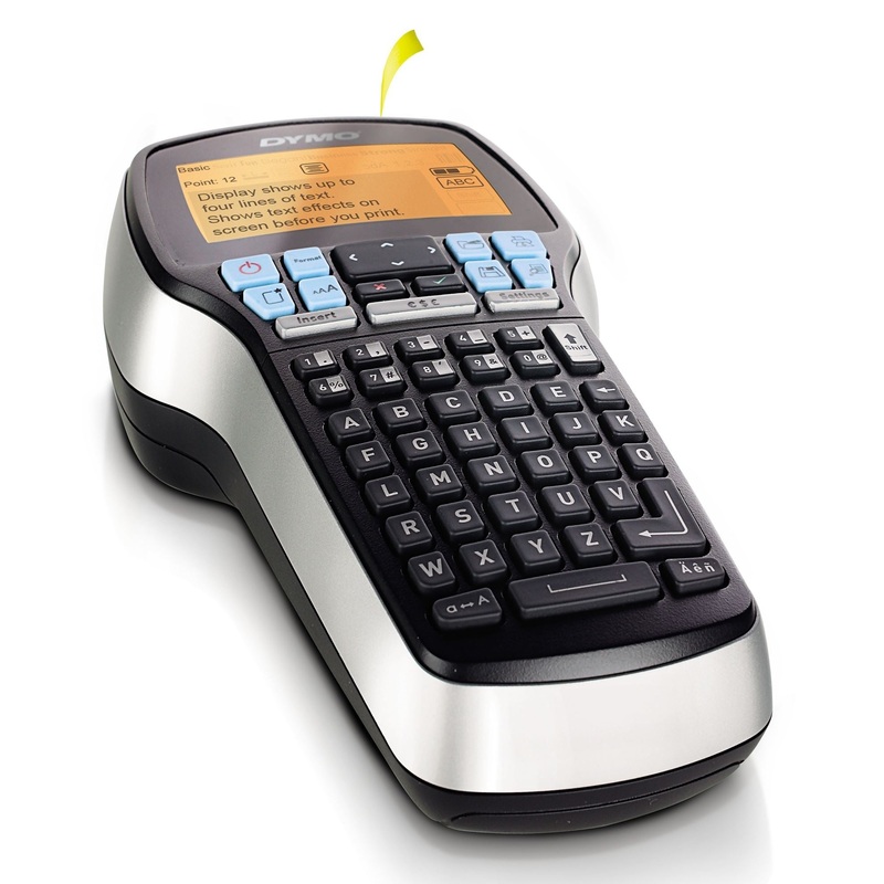 DYMO LabelManager 420P Portable Labeller, 7 font sizes, 8 font style, 10 text styles, and 8 boxes plus underline, Customize labels on your computer through PC or Mac connection.