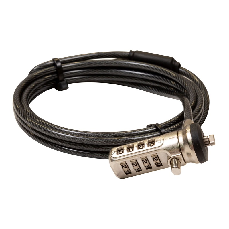 DYNAMIX 2m Locking Security Cable for use with Kensington Security Slot. Easy to Install & Use in the Office or On-The-Go. T-bar Lock with Superior Lock Strength & Theft