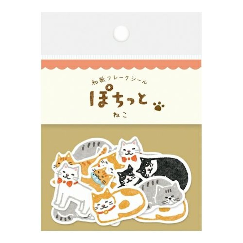 Furukawa Paper “Pochitto” Flake Sticker – Cat