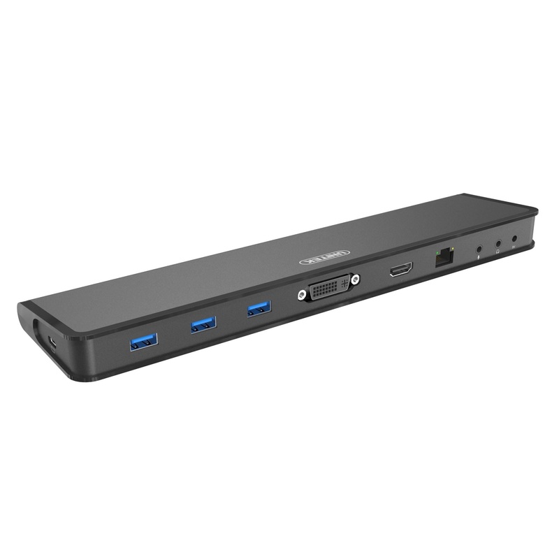 UNITEK 8-in-1 Universal Laptop Docking Station with Triple & Dual DIsplay Support. Includes 1x DVI/VGA Port, 1x RJ45 Gig Port, 1x HDMI, 2x 3.5mm Audio Ports, 3x JUNE Promo – Includes FREE C137W