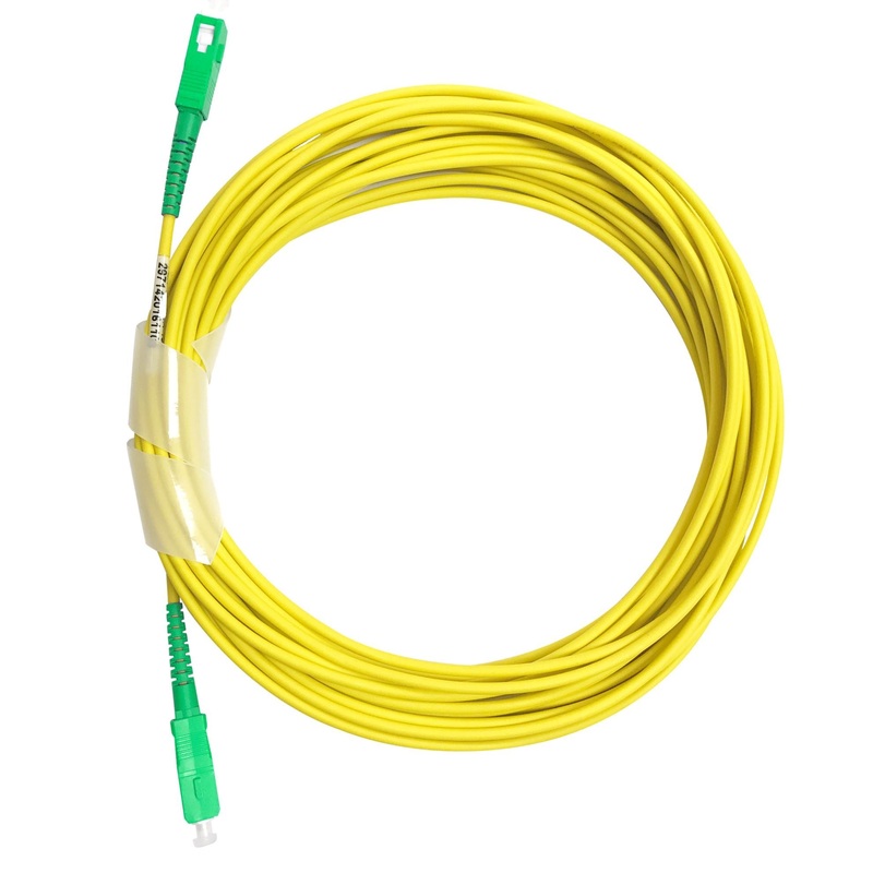 DYNAMIX 100M SCA/SCA G657A1 Armoured Fibre Lead (Simplex, Single mode) Yellow 3.0mm LSZH Jacket