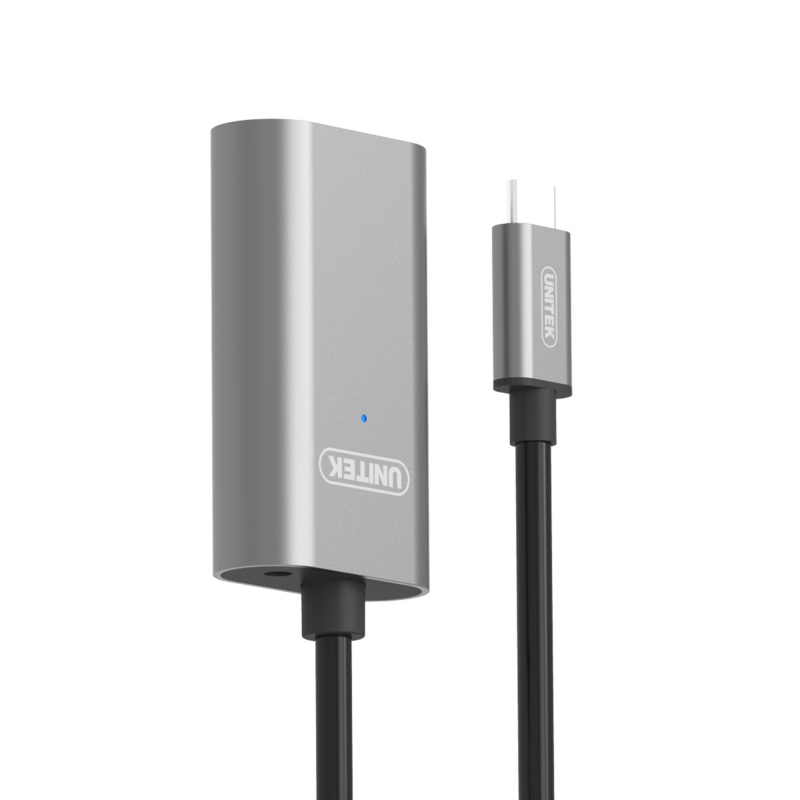 UNITEK 5m USB 3.1 USB-C Active Extension Cable. USB-C Male to USB-A Female. Connect Device to Device. Data Transfer Speed up to 5Gbps. Plug & Play. *Power Adaptor not Included