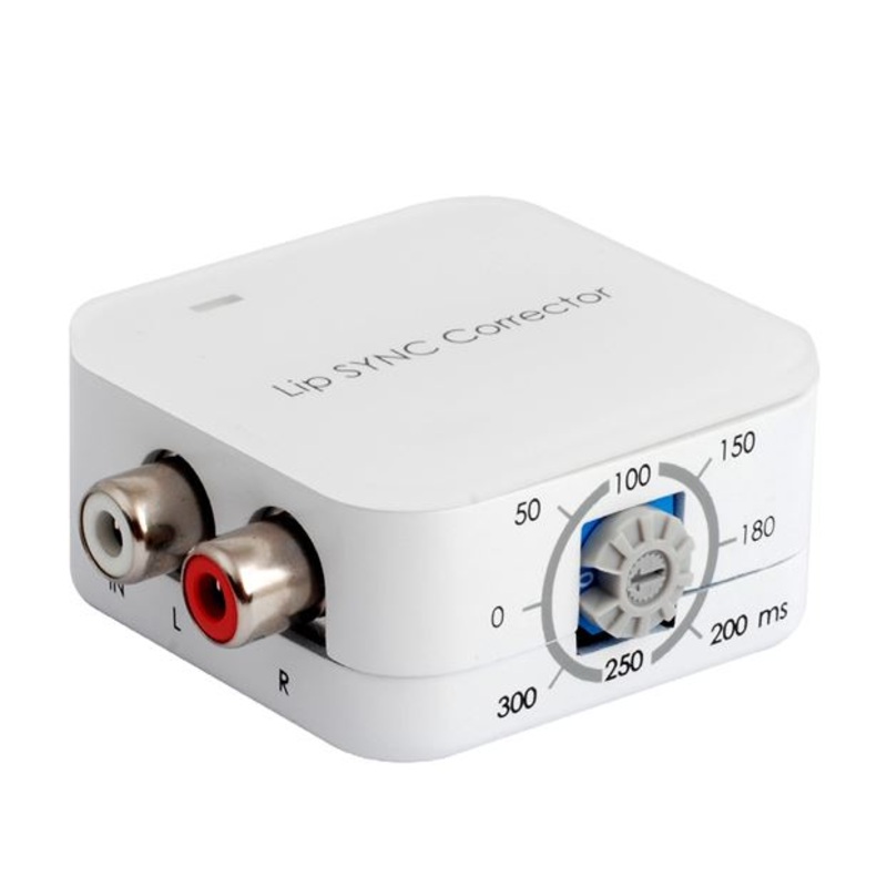 CYP Analogue Lip SYNC Corrector. 8x Delay time adjustments. Analogue to analogue signal bypass. 2x RCA in/out Lower power consumption.