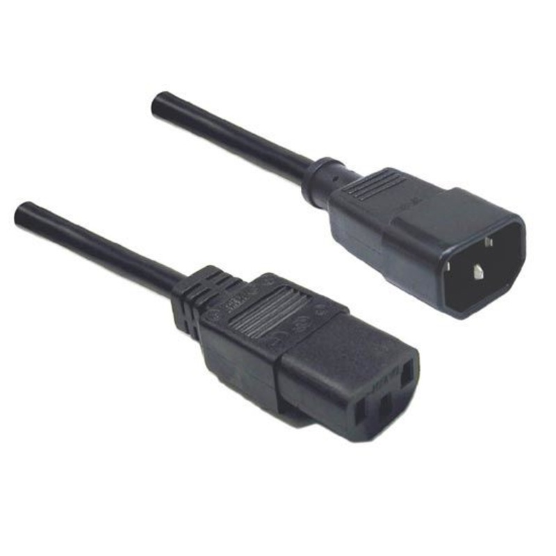 DYNAMIX 0.2M IEC Male to Female 10A SAA Approved Power Cord. (C14 to C13) 1.0mm copper core. BLACK Colour.