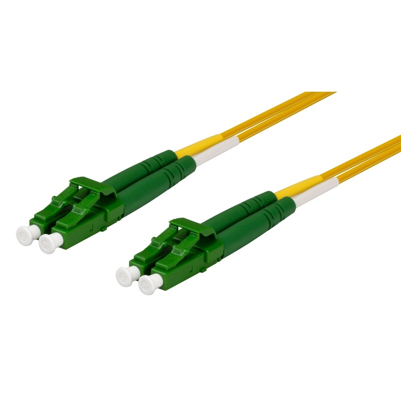DYNAMIX 0.5M 9u LC APC/LC APC Duplex Single Mode G657A1 Bend Insensitive Fibre Lead. Yellow LSZH Jacket