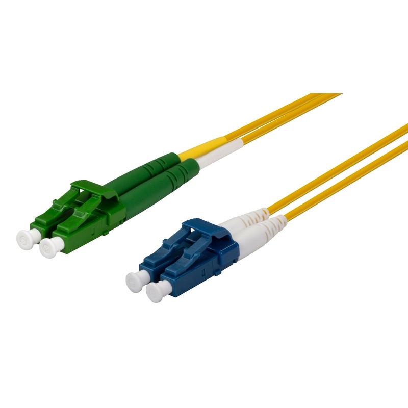 DYNAMIX 0.5M 9u LCA/LC Duplex Single Mode G657A1 Bend Insensitive Fibre Lead. Yellow LSZH Jacket