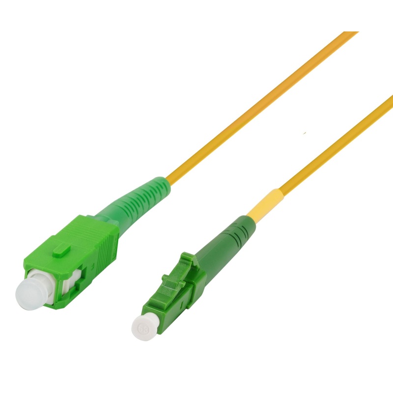 DYNAMIX 1M 9u LCAPC/SCAPC Simplex Single Mode G657A1 Bend Insensitive Fibre Lead. Yellow LSZH Jacket