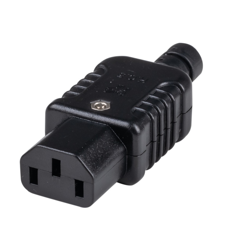 DYNAMIX Re-wire able IEC Female C13 10A trailing socket. Termination: screw terminals