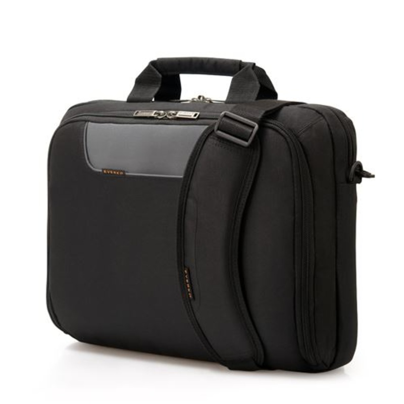 EVERKI Advance Briefcase 13-14.1″ Separate Zippered Accessory Pocket, Front Stash Pocket, Trolley Handle Pass Through Strap, Ergonomic Shoulder Pad.