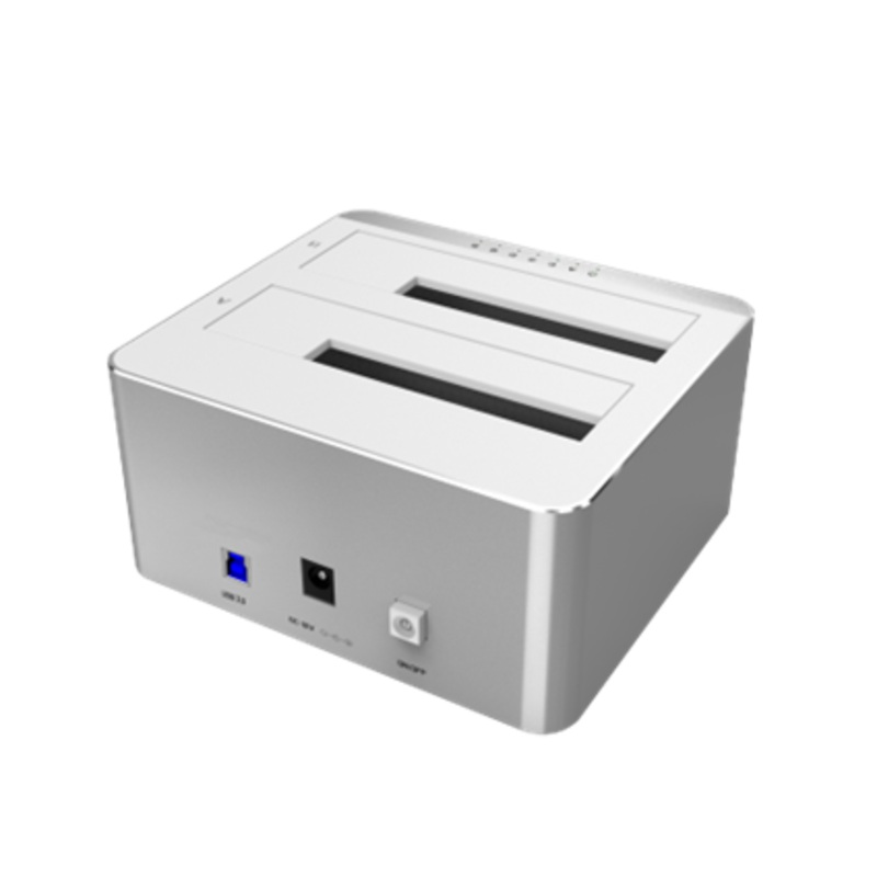 UNITEK USB3.0 to Dual SATA HDD Aluminium Docking Station with Offline clone function. Compatible with all 2.5”/3.5” SATA HDD/SSD with any capacity. Supports SATA III, SATA II & SATA I. Plug & Play.