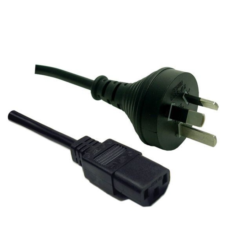 DYNAMIX 0.3M 3-Pin Plug to IEC C13 Female Plug 10A, SAA Approved Power Cord. 1.0mm copper core. BLACK Colour.
