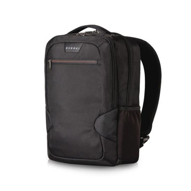 EVERKI Studio Slim Laptop Backpack up to 14.1”/MacBook Pro 15. Integrated Laptop Corner Guard System. Trolley Handle Pass-through. Easy-adjust Strap. Black.