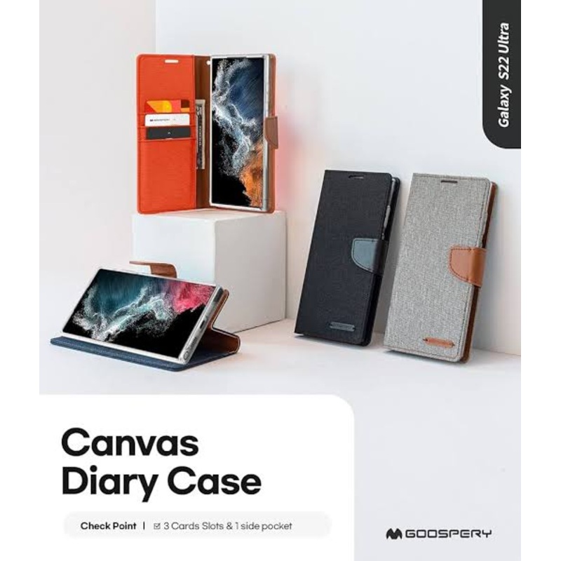 Goospery Canvas Diary Case for Galaxy S7 Edge – Black