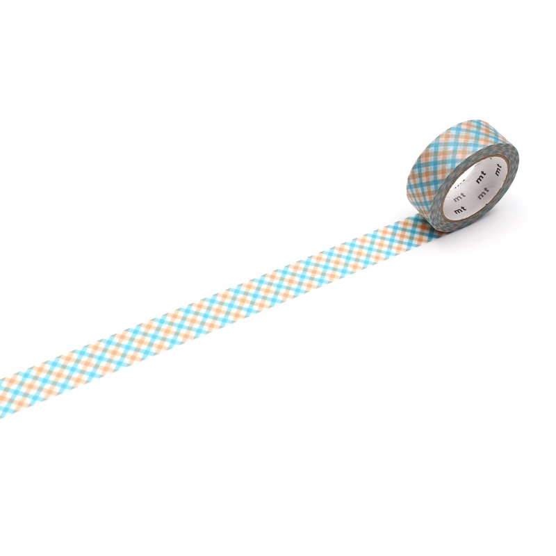 mt Washi Tape – basic – Overlap Checkered Orange