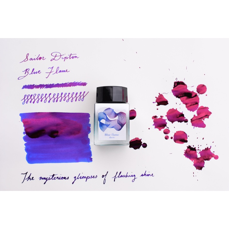 Sailor Dipton Sheening Ink – Blue flame – 20mL Bottle