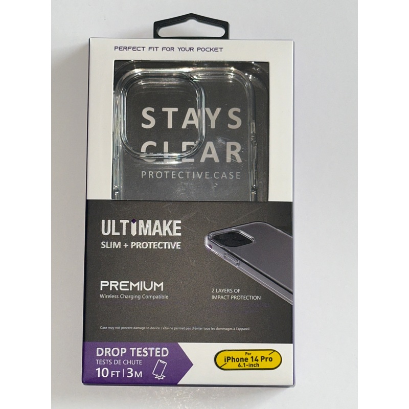 Ultimake Slim + Protective Clear Case for iPhone 14 Pro (6.1-inch)
