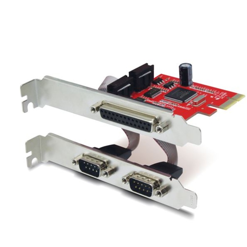 UNITEK 2 Port Serial + 1x Port Parallel PCI-E Card, Includes Low Profile Brackets.