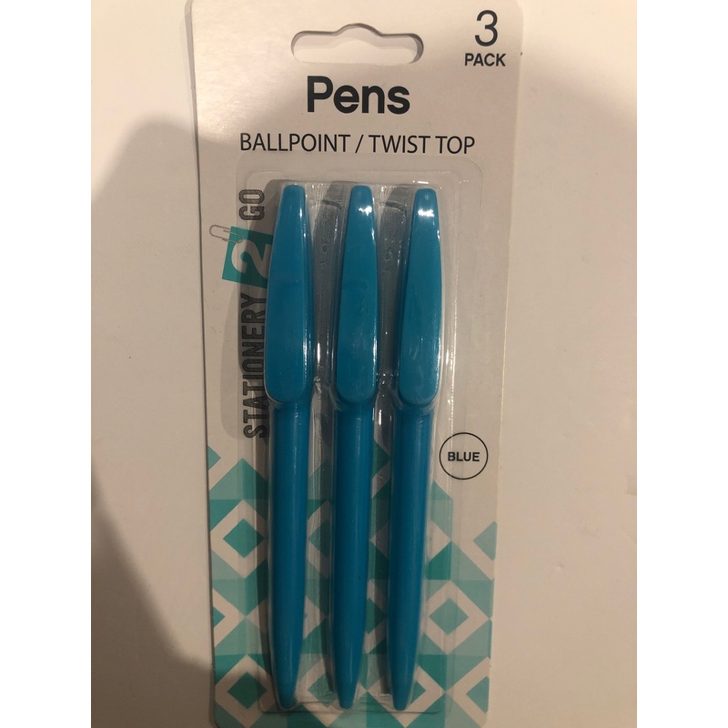 Ballpoint Pens – 3 Pack (Twist Top, Assorted Colors)