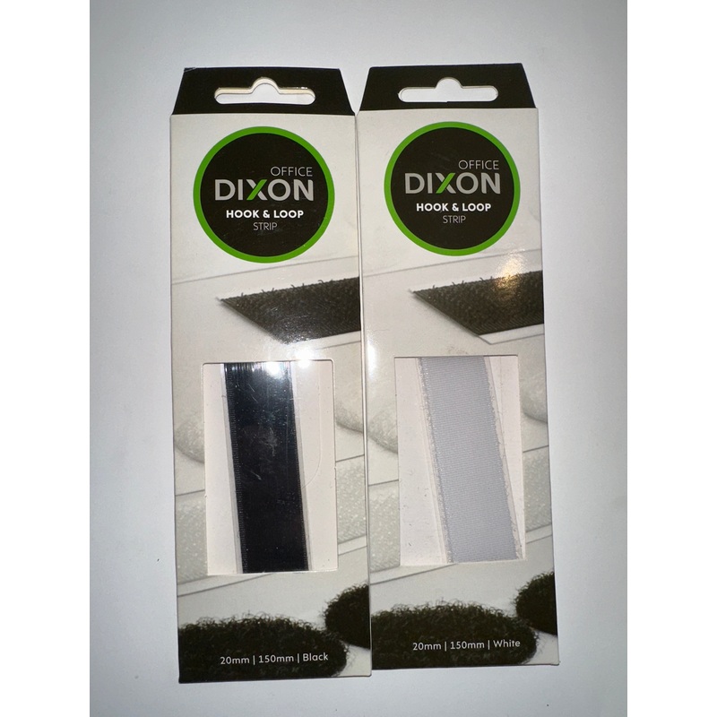 Dixon Office Hook & Loop Strip (20mm x 150mm) – Black and White (Select Colour)